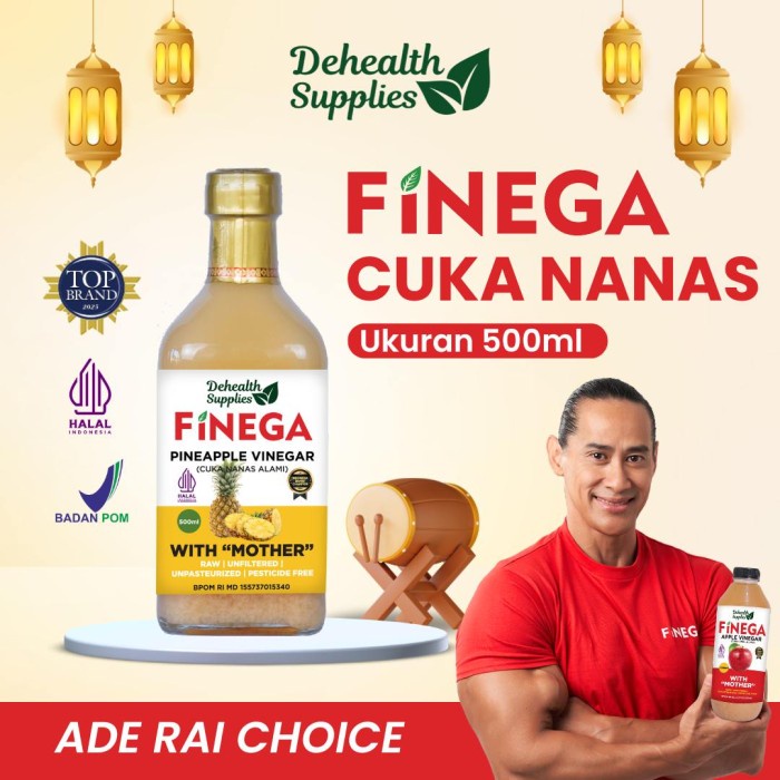 

FINEGA CUKA NANAS 500ml Kemasan Kaca