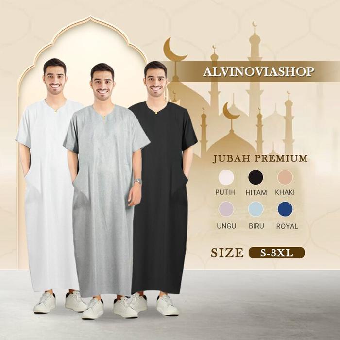 Jubah Baru Lengan Panjang Lengan Pendek Jubah Slimfit Jubah Pria Jubah Pria Muslim Pria Busana