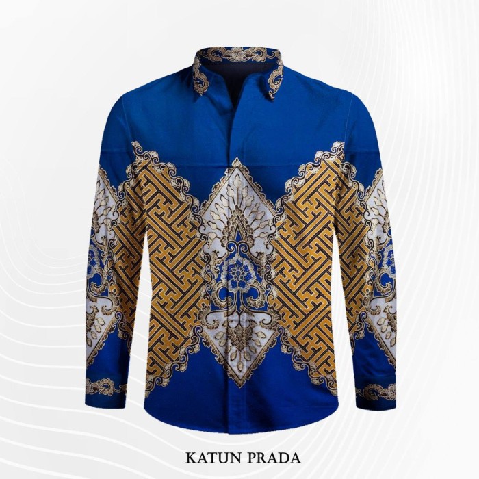 Kain Batik Tulis Katun Prada Biru 1034Hb