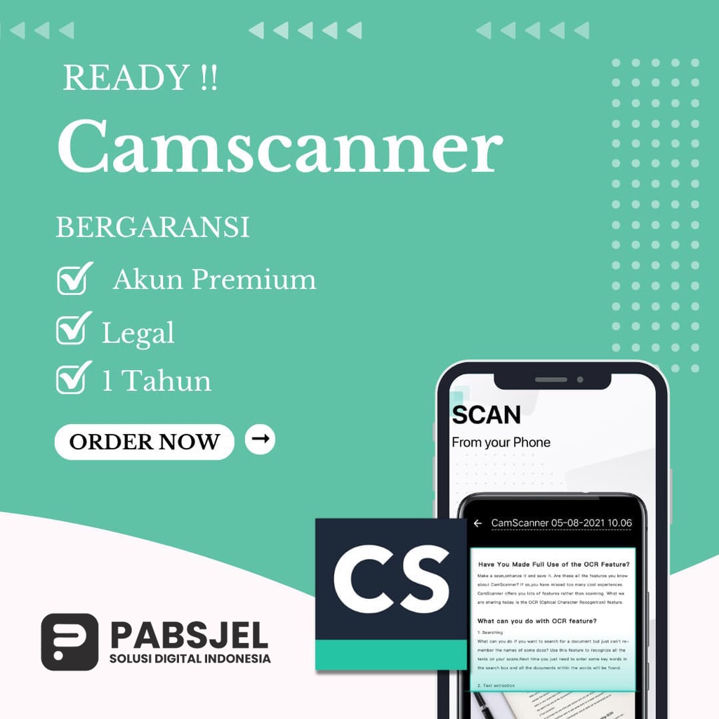 Camscanner Premium Akun Resmi 1 Tahun Bergaransi No Watermark Ios Android Window Mac