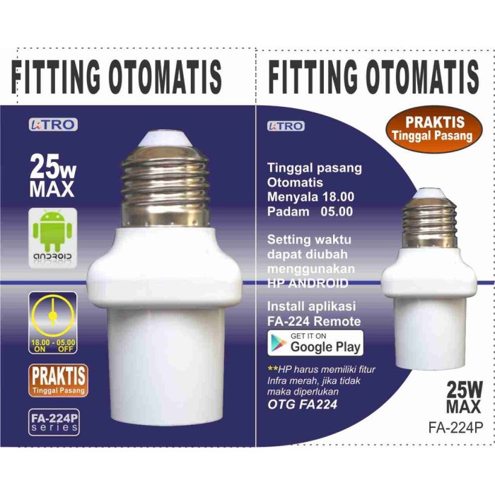 Ready  Fitting Lampu Otomatis Dengan Timer