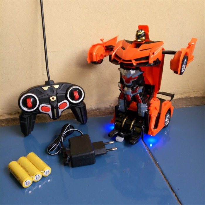 Mainan Anak RC Mobil Berubah Robot Remote Control Transform