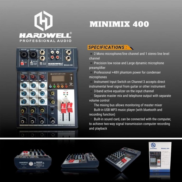 Mixer Audio HARDWELL MINIMIX 400 / MINI MIX 400 / MINIMIX400 NEW MODEL