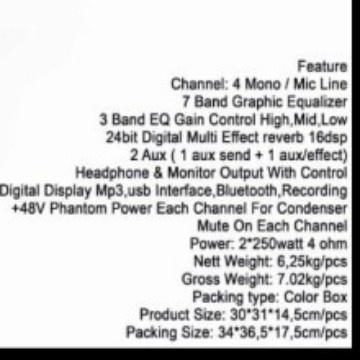 Power mixer ashley mpower 4 power ampli mixer ashley m power4 4channel