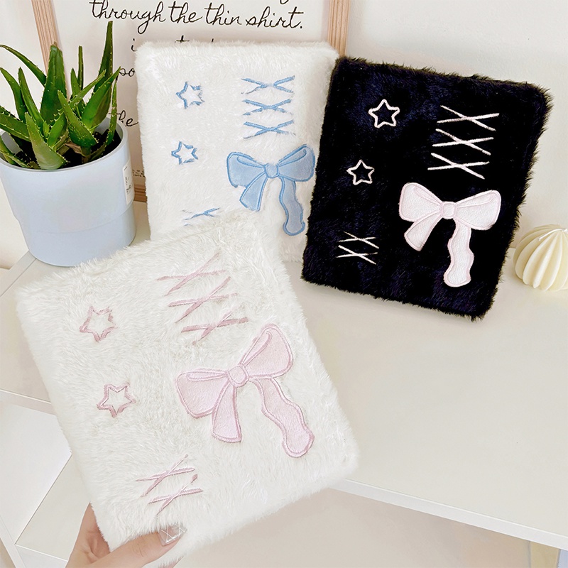 

A6 Binder Photo Album Cute Ballet Style Bowknot Plush Photocard Holder Kpop Idol Collect Book Album