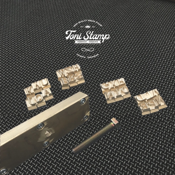 

Custom Plat Kuningan Cetakan hot stamp emboss Deboss Abjad Termurah!!