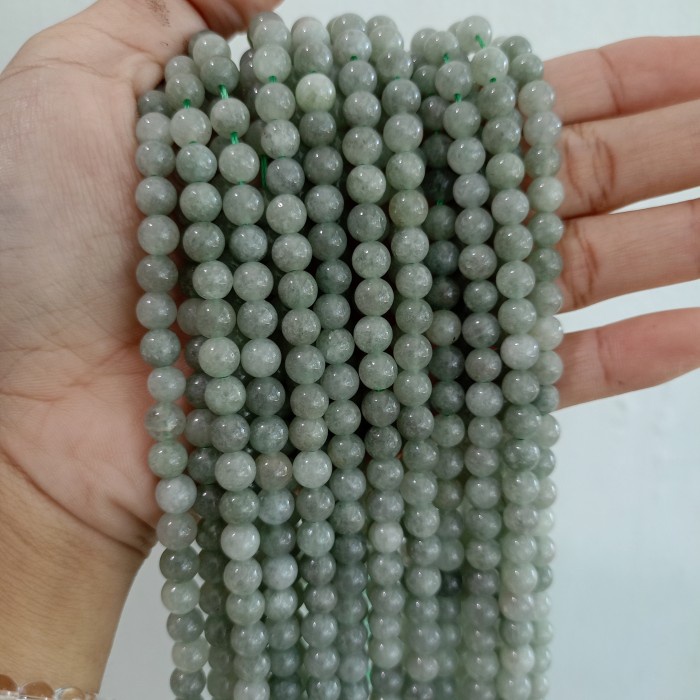 

NATURAL Batu Apple Jade 6mm Hijau Crystal Healing