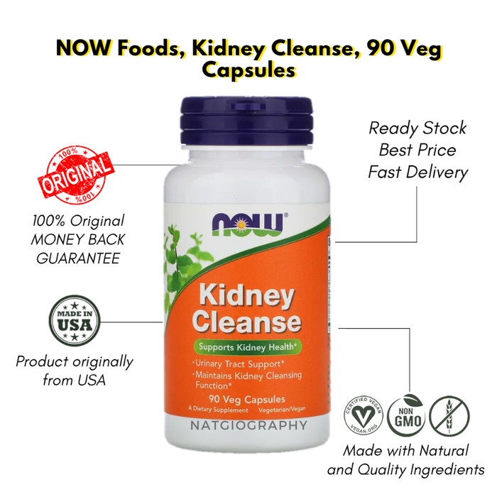 

Now Foods Kidney Cleanse Vitamin Untuk Kesehatan Ginjal isi 90, ORI