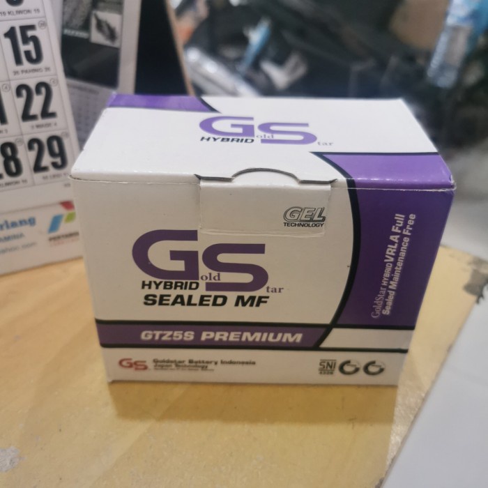 AKI BATERAI KERING NANO GEL GS GOLDSTAR HYBRID GTZ5S BEAT MIO SUPRA X