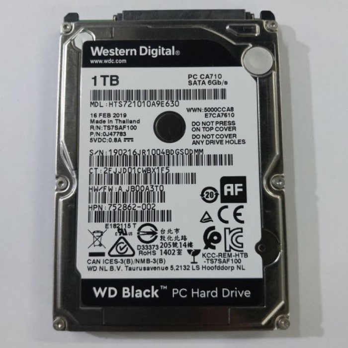 Hard Disk Laptop 1Tb WD Black 7200Rpm 2.5inch Sata 6Gb/s