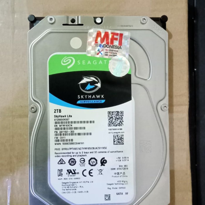 2Tb Hardisk internal Seagate skyhawk MFI, hardisk CCTV/PC