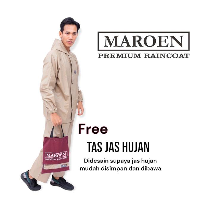 Jas Hujan Wanita Pria Tebal Anti Rembes Maroen Premium Original Berkualitas Murah Jas Hujan Pvc
