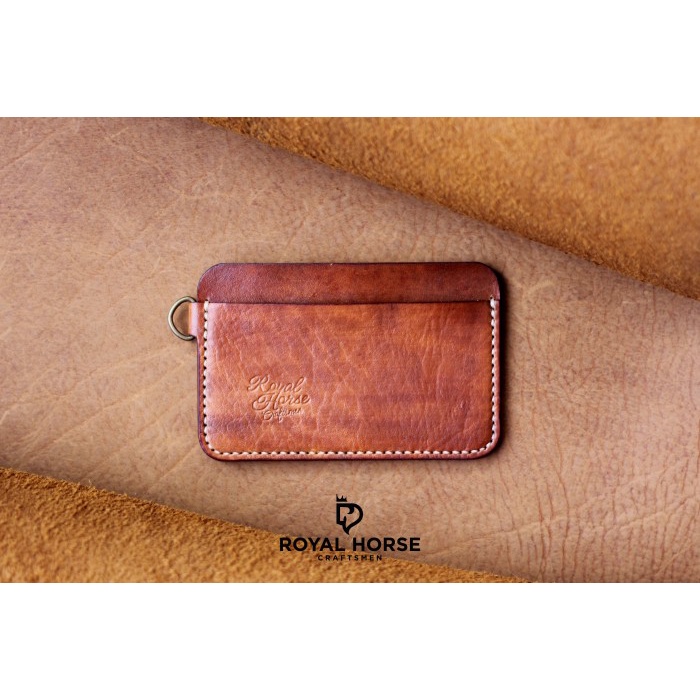 

card holder gantung mini kulit asli handmade, wadah kartu Kode 633