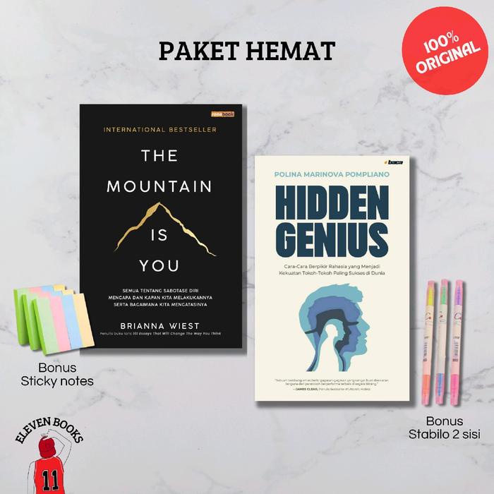 PAKET BUKU ORIGINAL THE MOUNTAIN IS YOU DAN HIDDEN GENIUS
