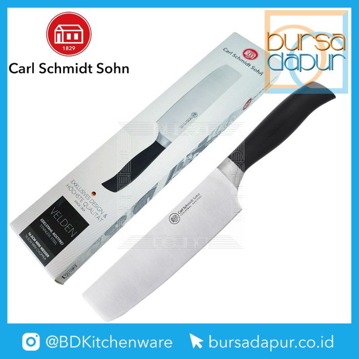 terbaru  carl schmidt sohn velden mini chopper 16,5 cm / pisau dapur gagang hitam ready