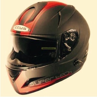 Product Laris Zeus 806 Matt Black Red Supertech Helm Full Face Black Doff Hitam Dop