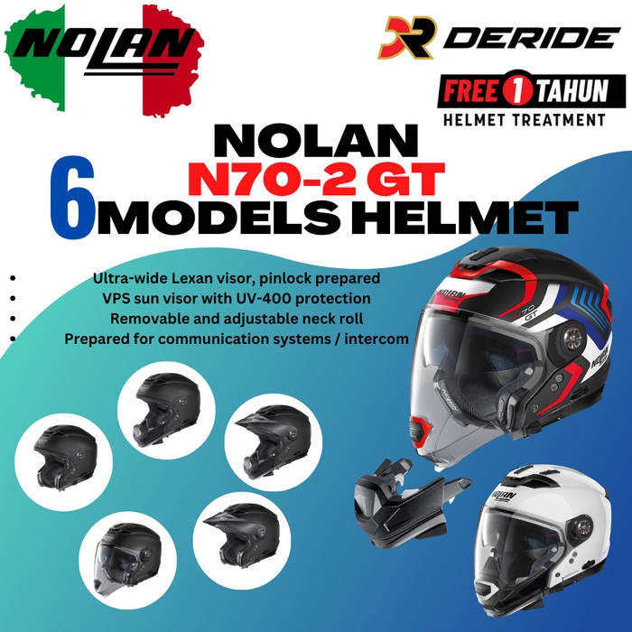 HELM NOLAN N70-2 GT N-COM HELM CROSS OVER SNI HELM MOTOR N702GT N702