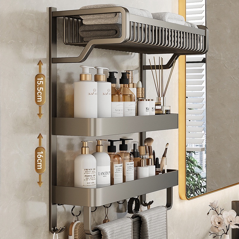 Towel Rack Bathroom Shelving All-In-One Perforation-Free Wall Hanging Bathroom Toilet Bathroom Set