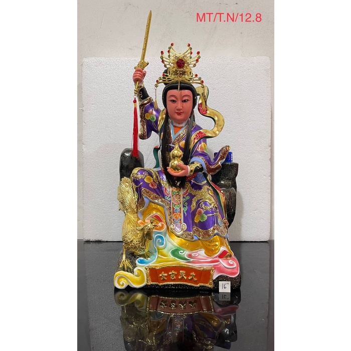 Patung Dewa Jiu Tian Xian Nie / Kiu Tian 16In Taiwan Kayu