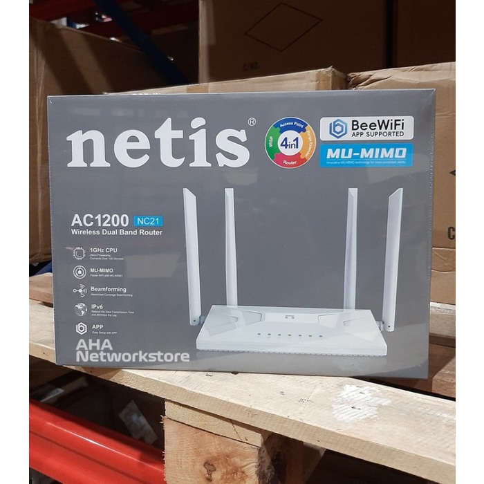 NEW Netis NC21 Wireless AC1200 Dualband Netis NC21 Wireless Dualband Router 4 Antenna Netis NC21