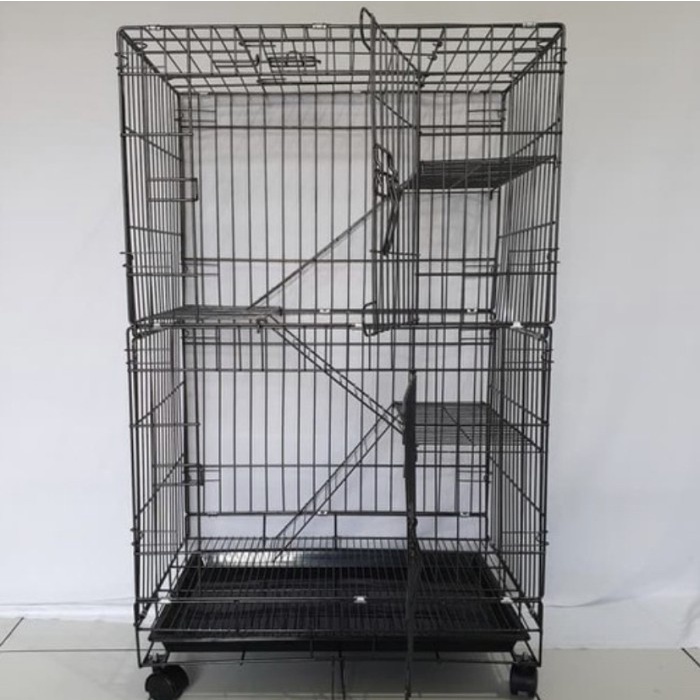 Kandang Lipat Besi Kucing Anjing Tingkat 3 Ukuran L Xl Xxl 4 Lantai
