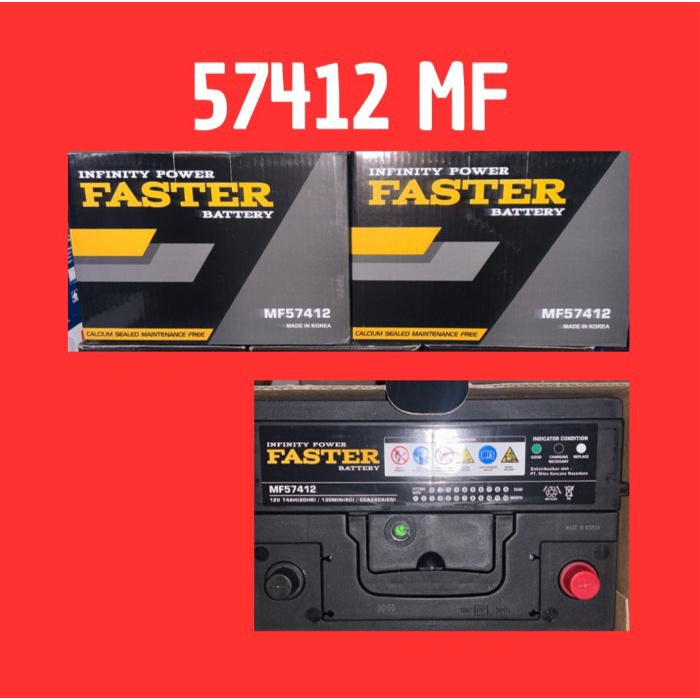 Aki Faster Mf 57412 (Ln3) Aki Kering Mobil Hilux Solar