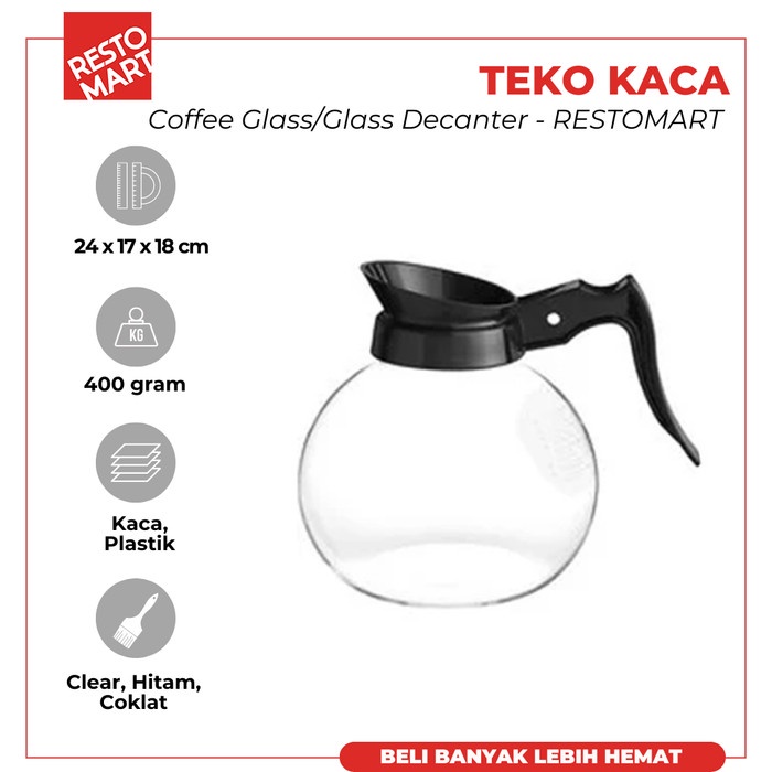 TERBARU Coffee Glass / Glass Decanter RESTOMART Kaca (2363012)