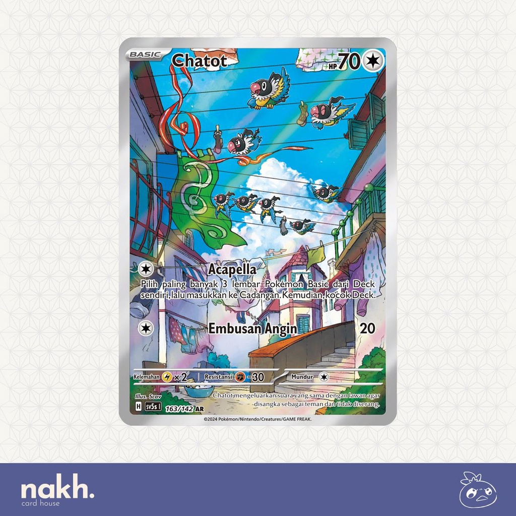 Kartu Pokemon TCG Indonesia paradoks andalan sv5s 163/142 AR Chatot