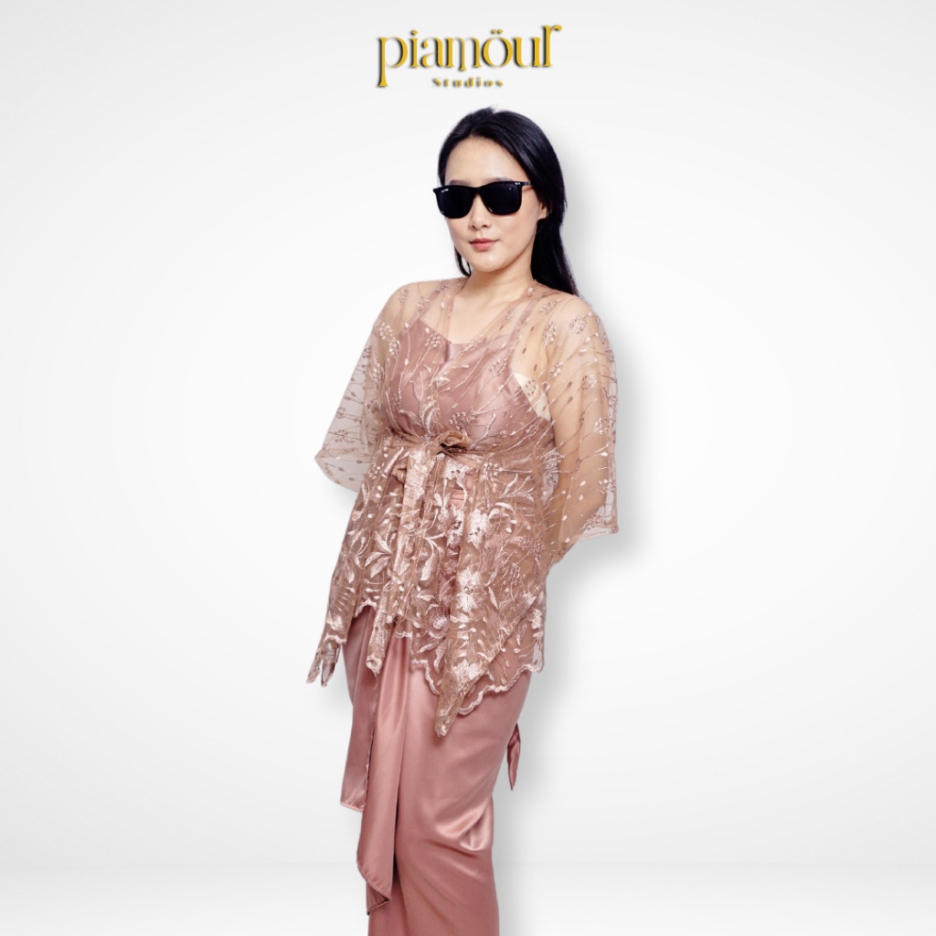 HOT DEALS PIAMOUR Baju Kondangan Wanita Kekinian Remaja Hijab Non Hijab One Set Kebaya Modern Brokat