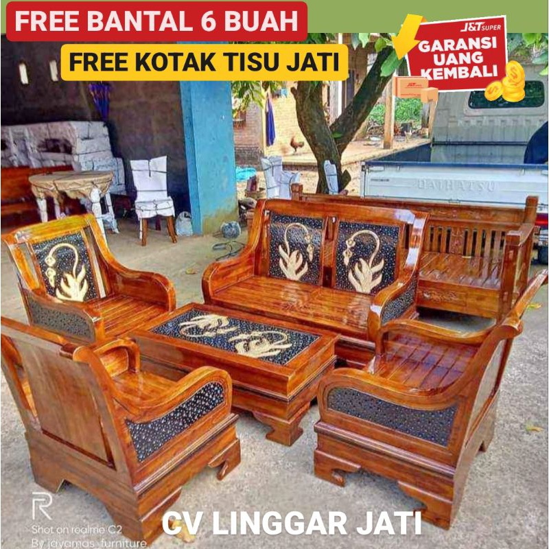 Mentah - Kursi Kayu Jati Jepara Kursi Ruang Tamu Semut Murah Promo Kembang jati