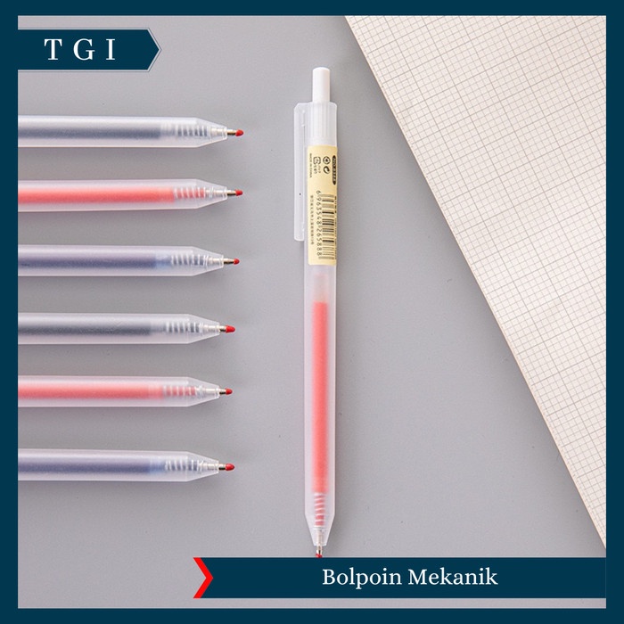 

Tgi - Alat Tulis Kantor Sekolah Bolpoin Gel 0.5Mm Polos Transparan