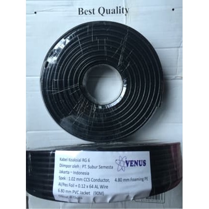 TERLARIS KABEL RG 6 MERK VENUS 100 YARD/ KABEL TV- CCTV- PARABOLA RG 6 VENUS