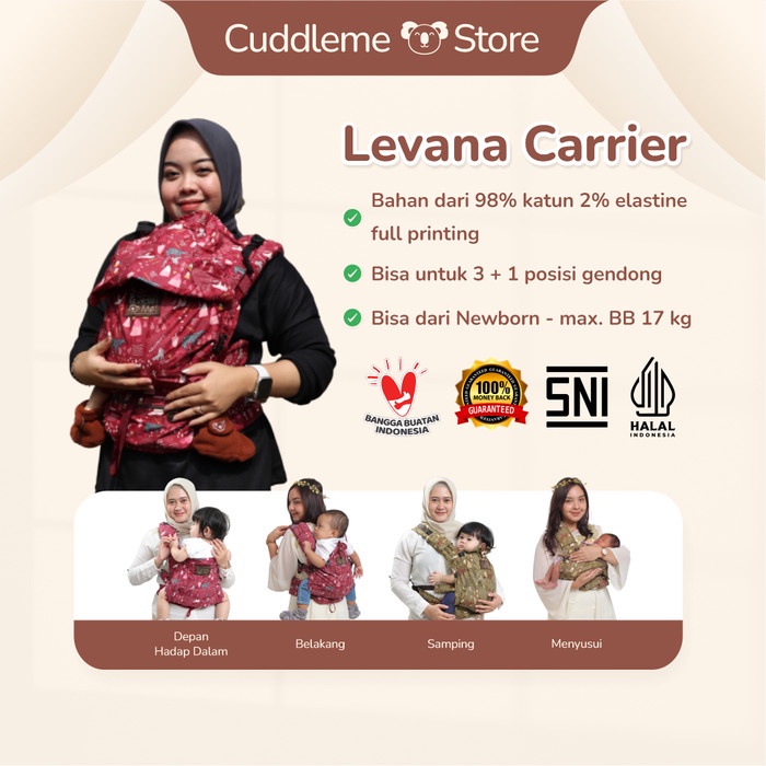 CuddleMe Levana Carrier Gendongan Bayi New Born Gendongan Kanguru