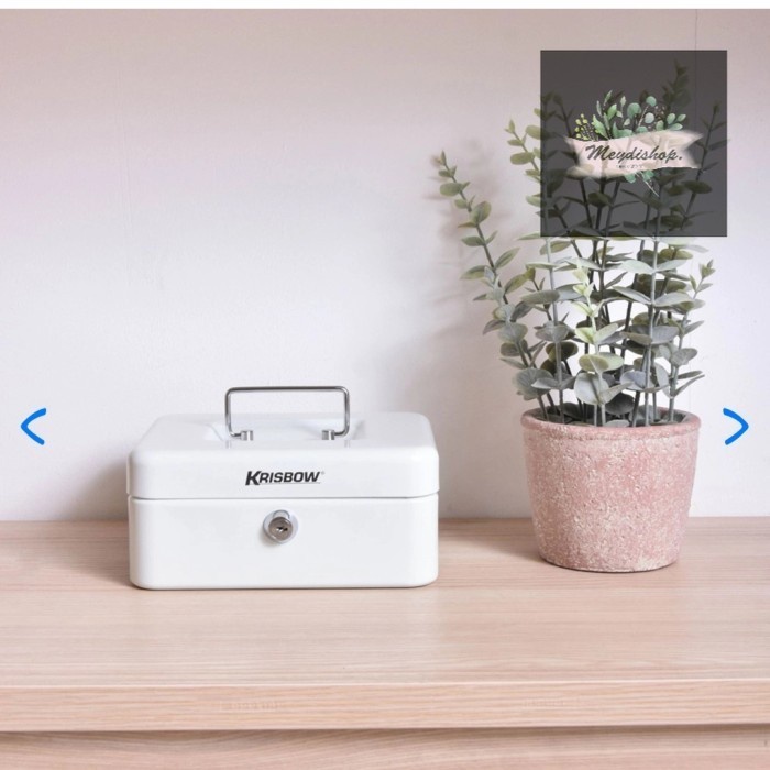Cash Box 20 Cm Putih Krisbow / ngkas / Safe Deposit - Ori KRISBOW