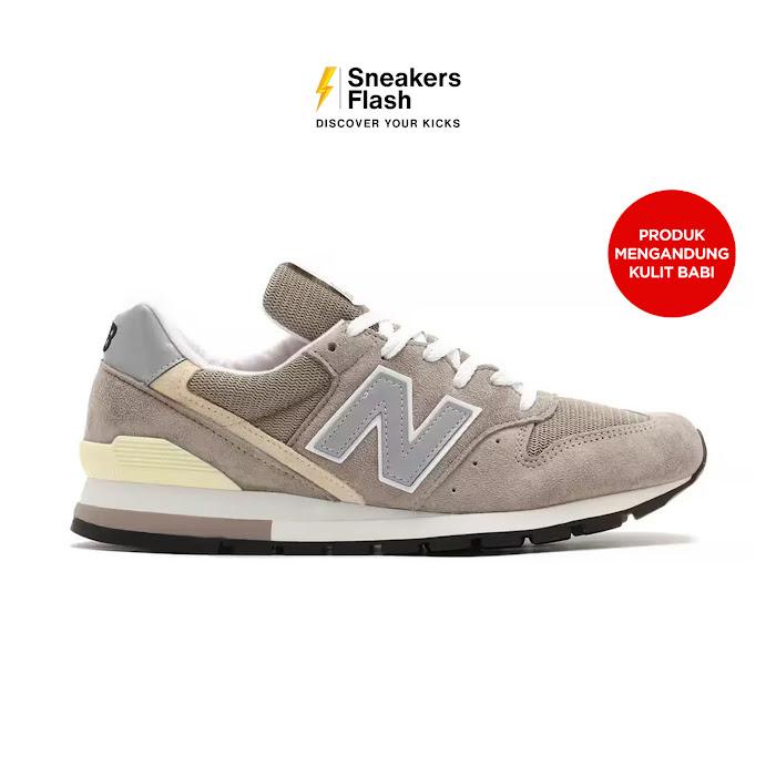 NEW BALANCE 996 Made In Usa Grey Silver Sepatu Sneakers Unisex - U996GR - Size 44