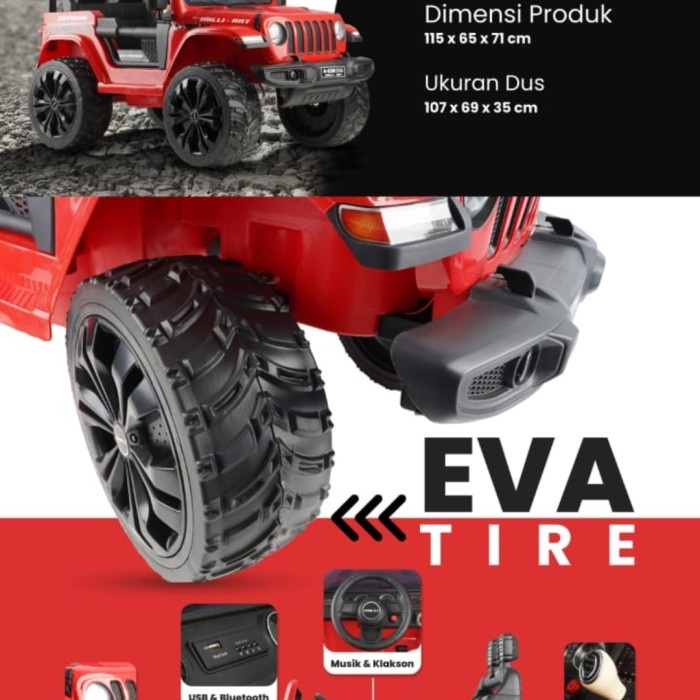 Mainan Mobil Aki Anak Jeep OFF ROAD PMB M 8288 M-8288 M8288 Remote