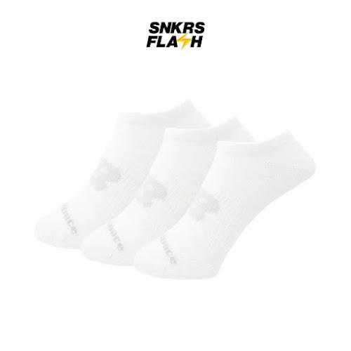 NEW BALANCE Flat Knit No Show Socks 3 Pair White Kaos Kaki - LAS03223WT