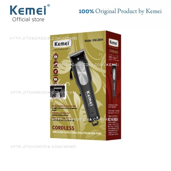 Alat cukur Alat Cukur Rambut Kemei KM-2604 Hair Clipper Mesin Cukuran KM 2604 waterproof original ot