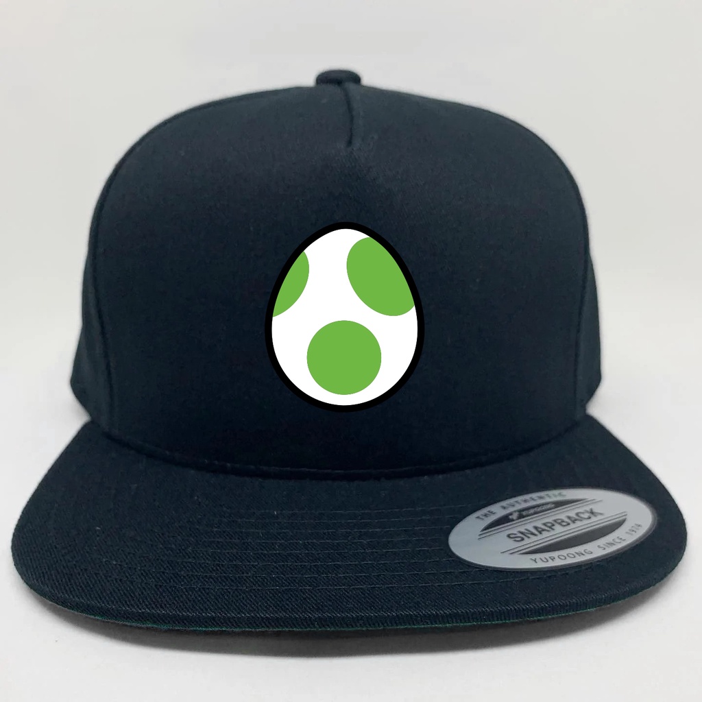 Topi Snapback Yoshi Log Telur Egg Super Mario Kart World Gaming