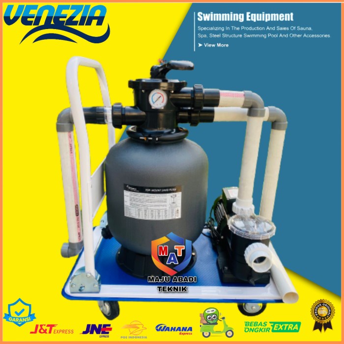 PAKET POMPA VACUM KOLAM RENANG PORTABLE TROLI MESIN POMPA KOLAM RENANG