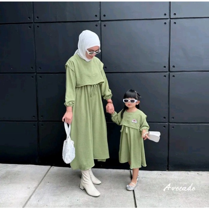 TERMURAH ZN - Milea Dress - Couple Set Baju Ibu dan Anak (dijual terpisah) dress bahan crinkle