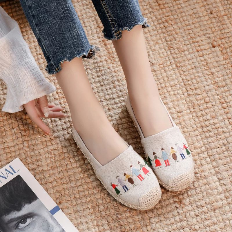 PROMO sepatu wanita korea espadrilles import slip on flat kanvas