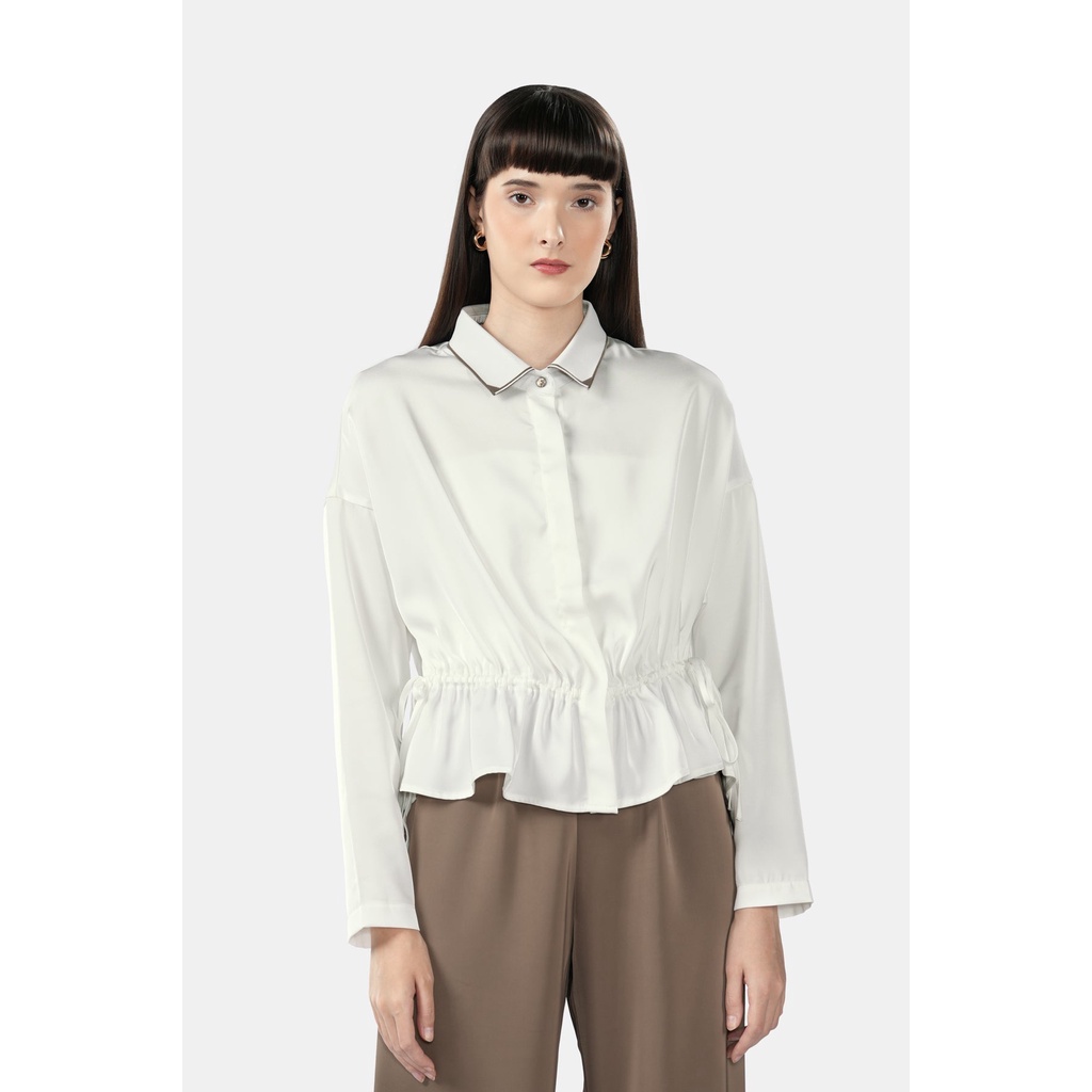Benang Jarum - Iris Drawstring Shirt - White