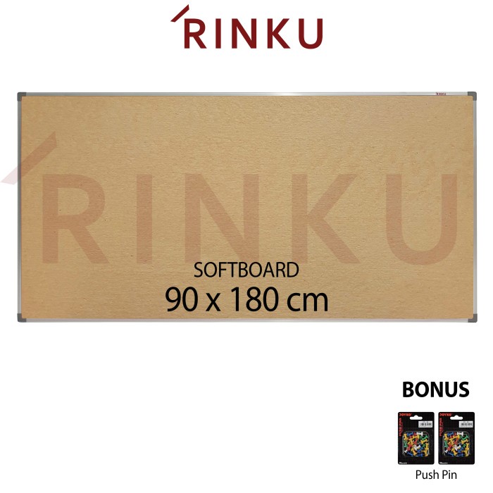 

Softboard Pin Board Cork Board Gantung Polos Rinku 90x180 cm