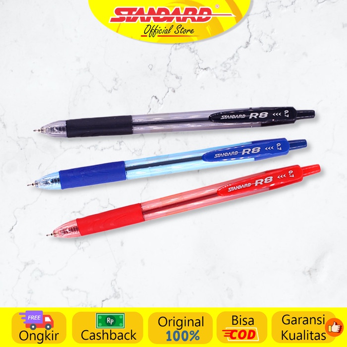 

PROMO! STANDARD PEN R8 0.7 ISI 12 PCS