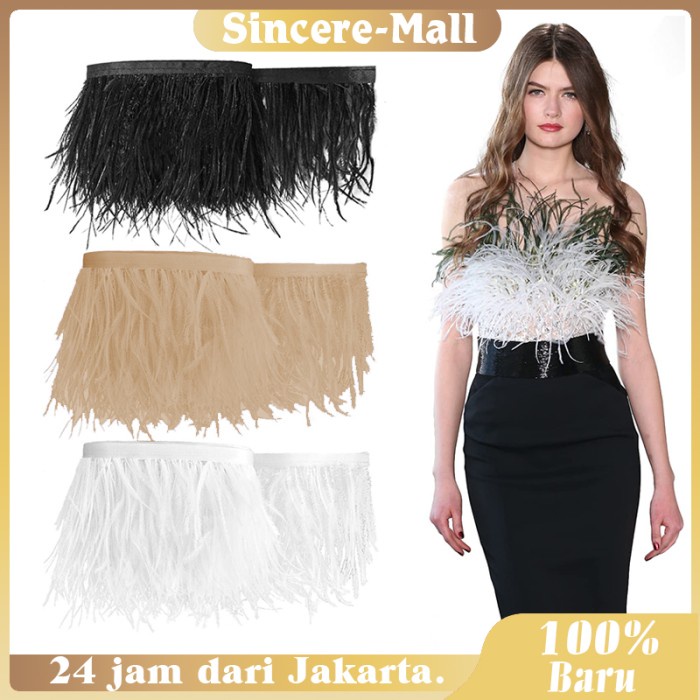 PROMO 1 Meter Bulu Ostrich Bulu Ostrich Feather Pendek Ostrich Fur Peryard