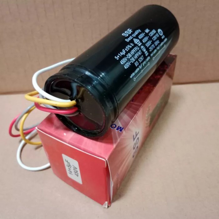 KAPASITOR MESIN CUCI 2 TABUNG SHARP 14+5uf