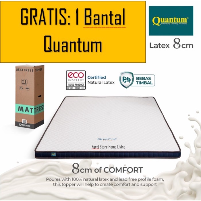 Quantum Natural Latex Topper 160 x 200 Cm Mattress topper kasur Box