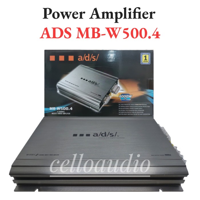 BISA GOSEND POWER AMPLIFIER 4 CHANNEL ADS MB-W500.4 AUDIO MOBIL MB W500.4