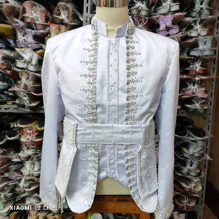 Beskap pengantin pria adat Jawa beskap mewah